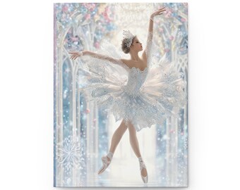 Snow Princess Ballerina Hardcover Journal | Ballet Nutcracker Winter Fantasy