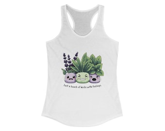Plant Lover Racerback Tank, Funny Gardening Top, Eco-Friendly Tee for Her, Women's Summer Style Gift, Cute Plant Shirt, Cute Plant Lover