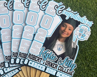2026 Grad Fans, 2026 Graduation Photo Fan, Custom Grad Fans, Personalized Graduation Fans, Party Favor, Custom Printed Grad Fans