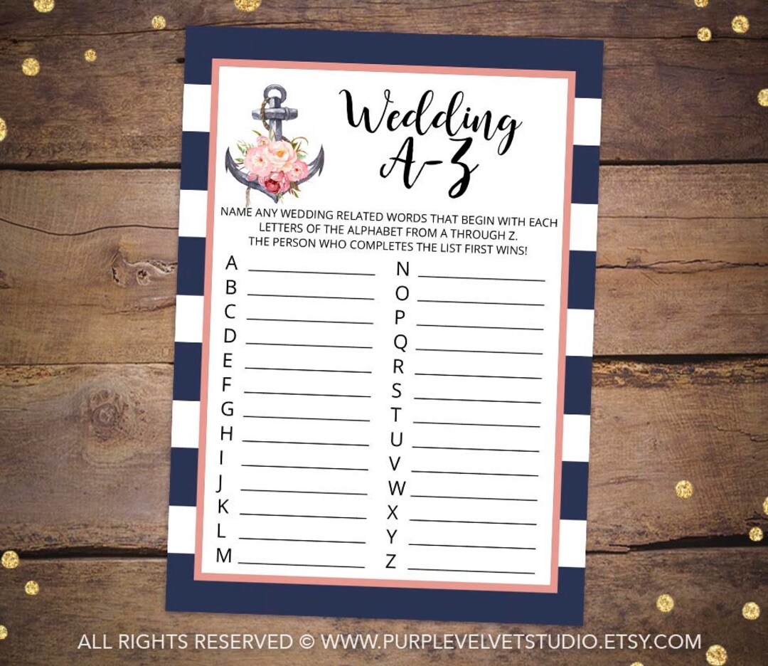 Printable Bridal Shower Games Printable Nautical Bridal Shower Games ...