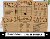 Printable Rustic Bridal Shower Games Package Printable Kraft - Etsy