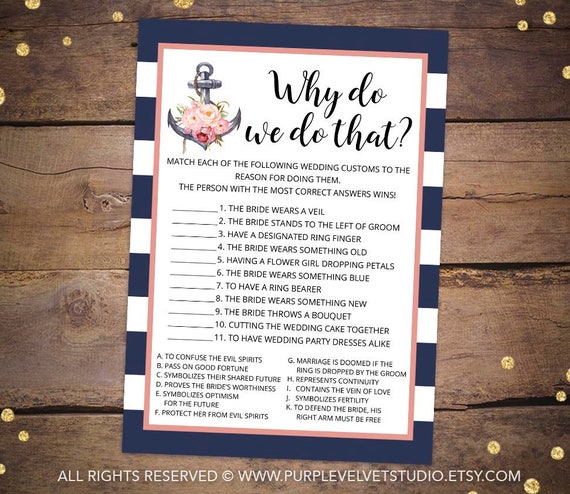 Printable Bridal Shower Games Printable Nautical Bridal | Etsy