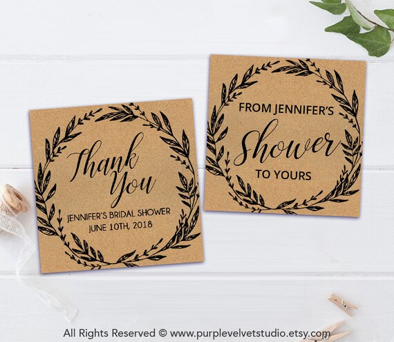 Printable Bridal Shower Favor Tags Cards Rustic Bridal - Etsy