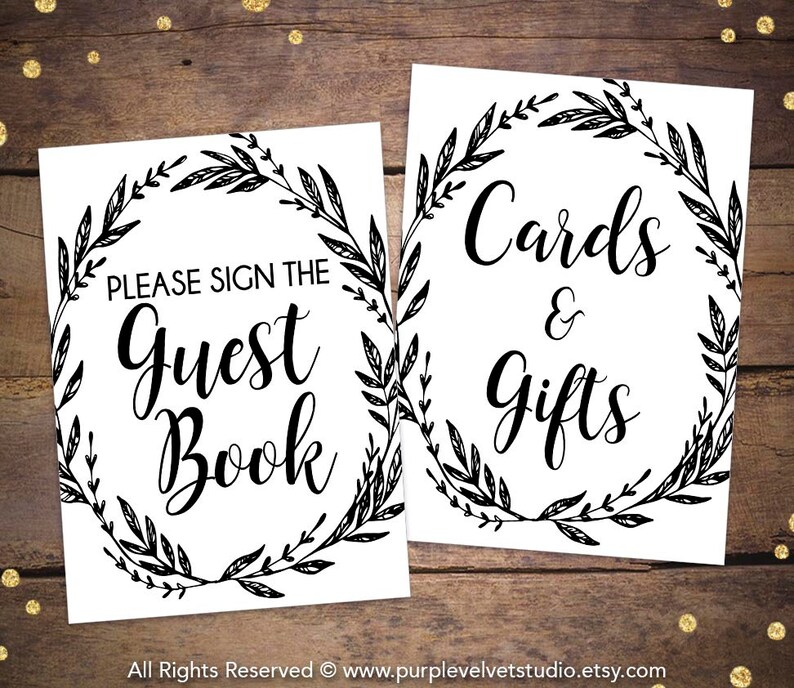 Printable Rustic Table Signs Package Kraft Bridal Shower | Etsy