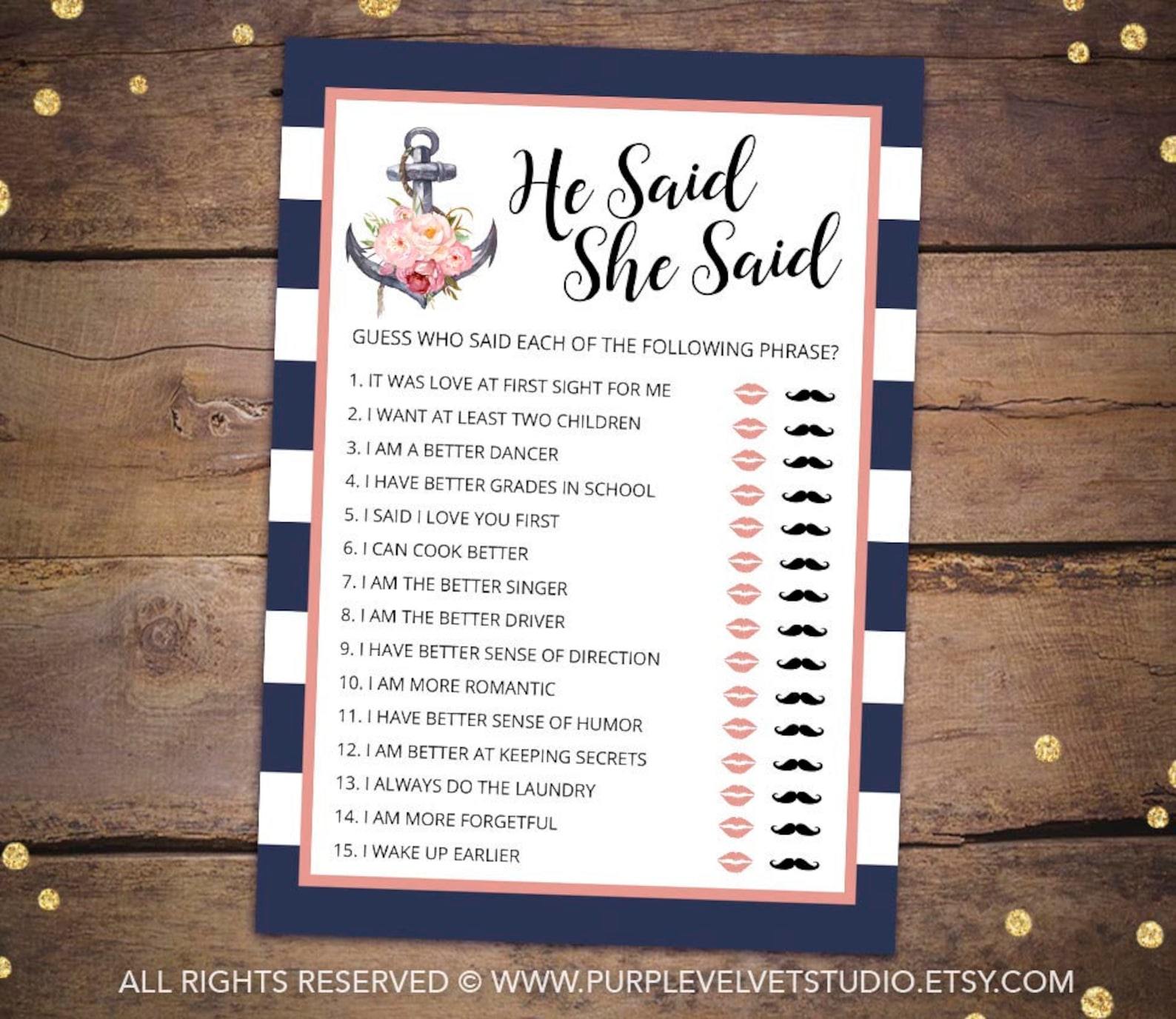 Printable Bridal Shower Games Printable Nautical Bridal - Etsy