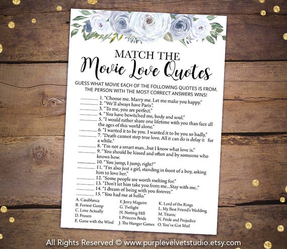Printable Bridal Shower Games Printable Dusty Blue Floral | Etsy