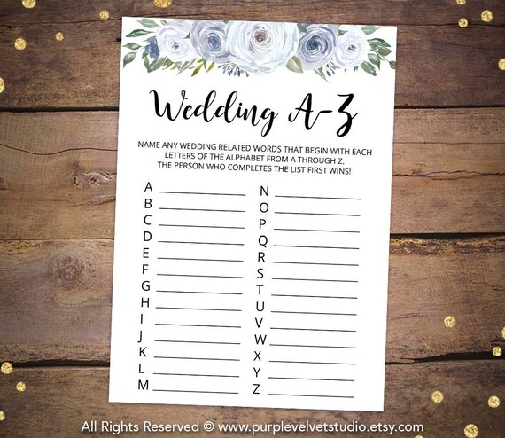 Printable Bridal Shower Games Printable White Floral Bridal | Etsy