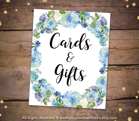Printable Cards and Gifts Sign Gift Table Sign Gifts and - Etsy