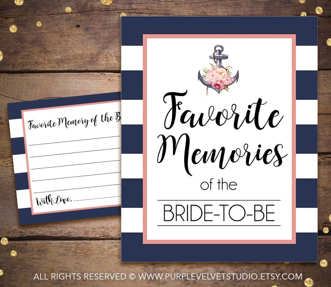 Printable Bridal Shower Activity Printable Nautical Bridal Shower ...