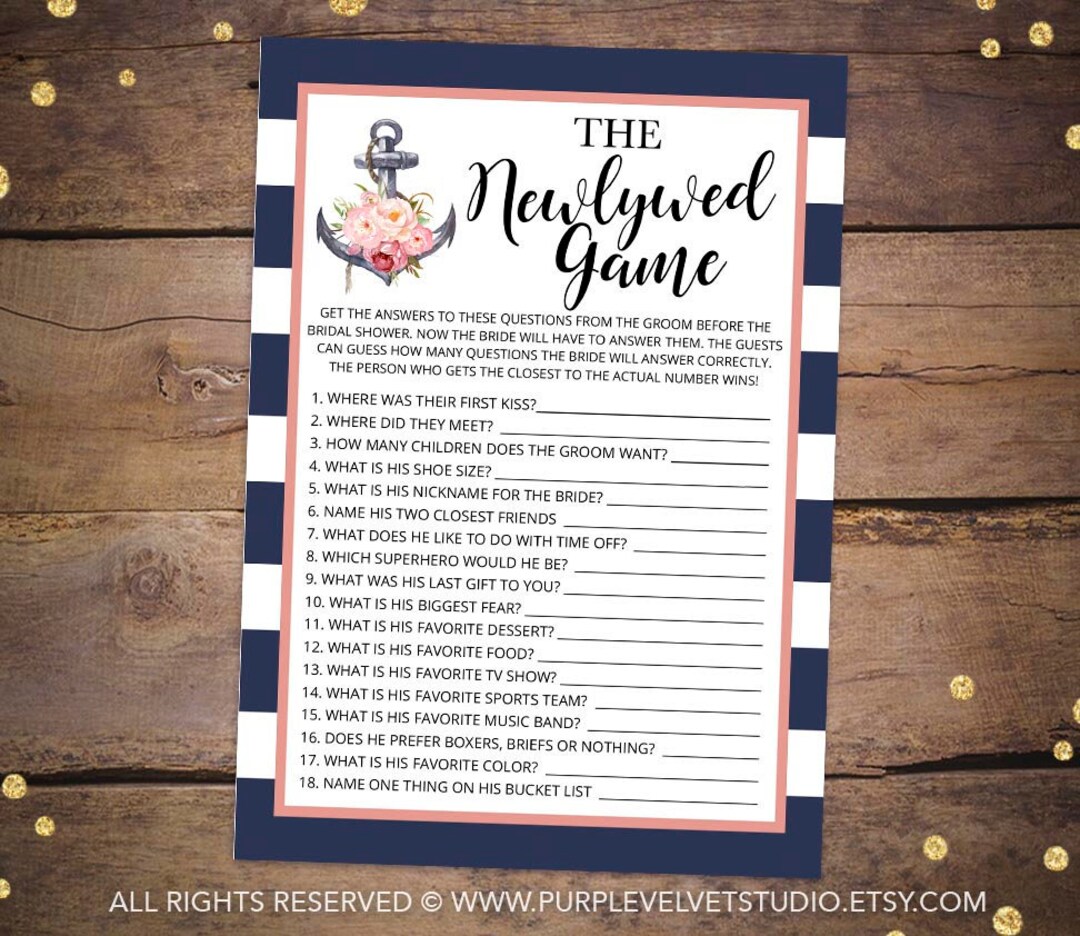 Printable Bridal Shower Games Printable Nautical Bridal - Etsy