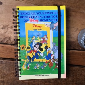 Recycled/Upcycled Retro VHS Inner cover Notebook - Disney Home Video