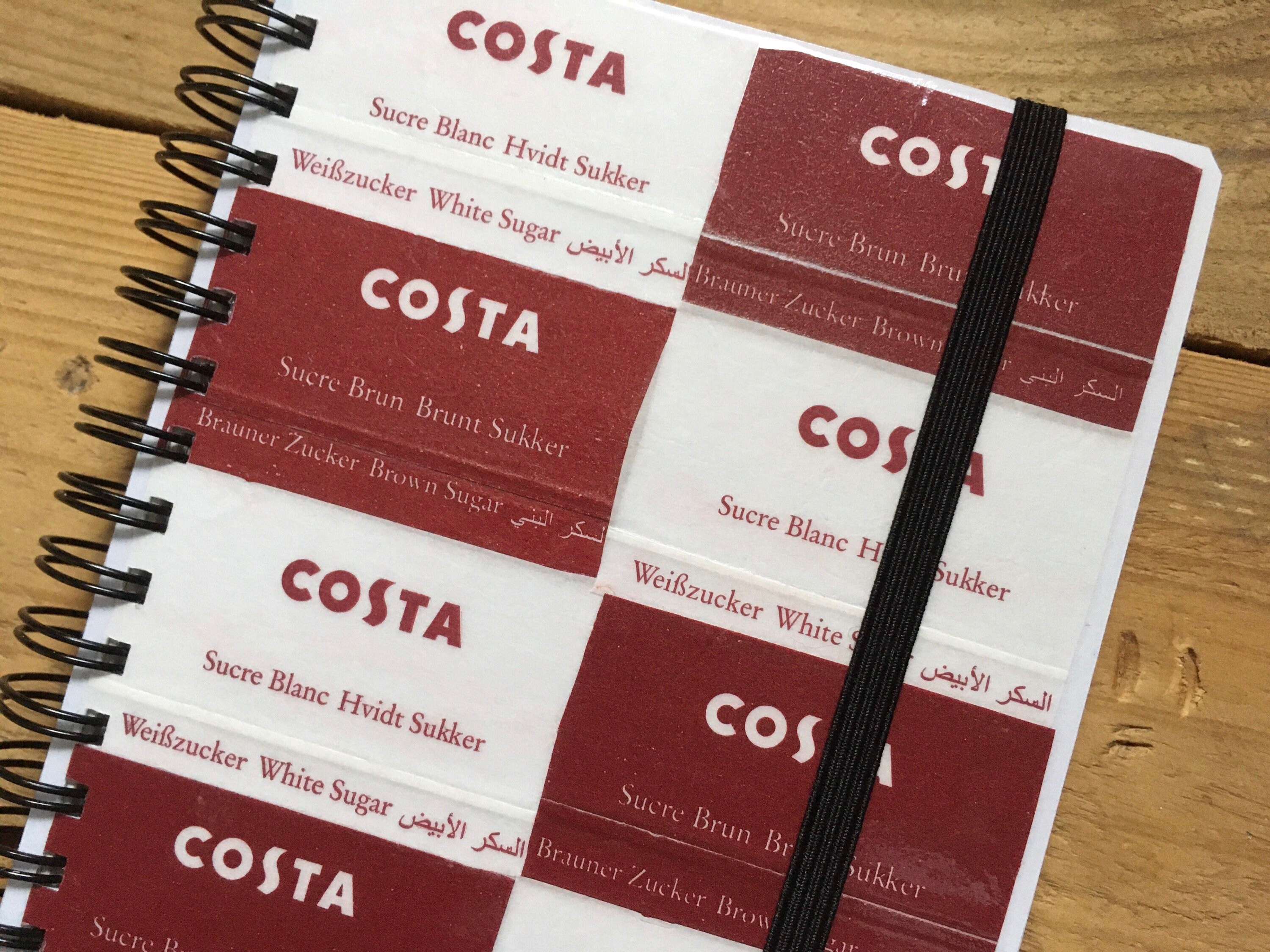 Upcycled/recycled Costa Coffee Sugar Sachets Notebook Etsy UK