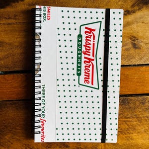 Recycled/Upcycled Krispy Kreme Doughnuts Box Notebook