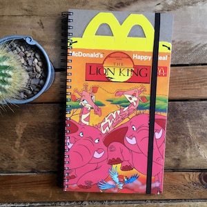 Upcycled/Recycled Vintage McDonald’s Happy Meal Box Notebook - The Lion King 1994
