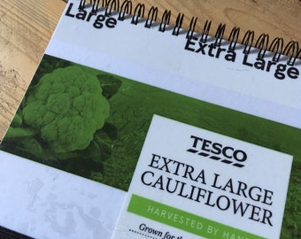 Upcycled/Recycled Vegetables Packaging Notebook - Cauliflower