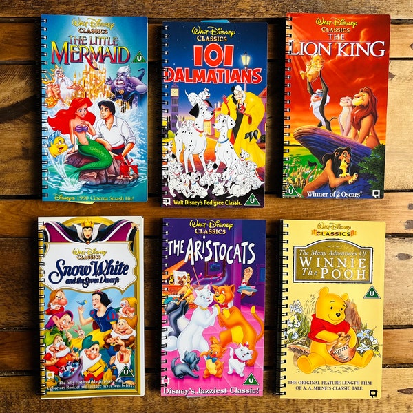 Recycled/Upcycled Disney VHS Notebook - the Lion king, Aladdin, Lilo & Stitch Etc