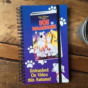 Recycled/Upcycled Retro VHS Inner cover Notebook - 101 Dalmatians
