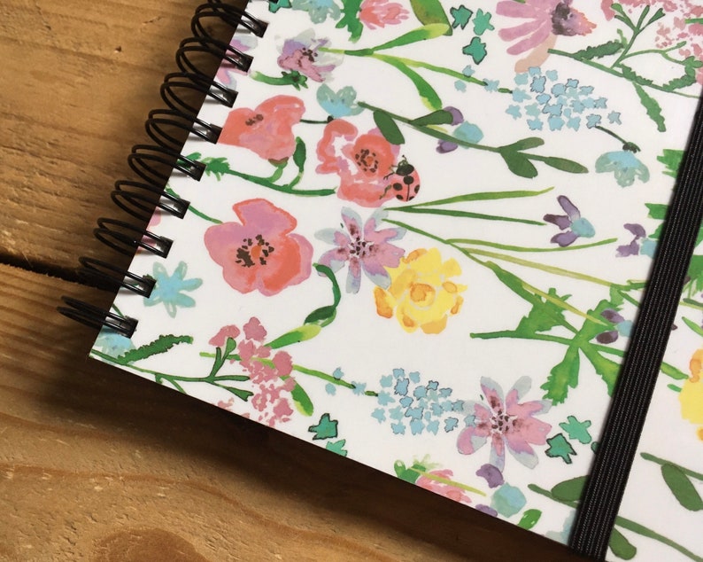 Upcycled/recycled Notebook With Wildflower Design - Etsy