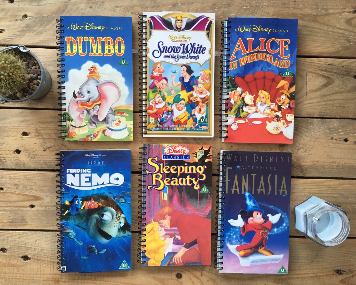 Recycled Disney VHS Notebook the Lion king Aladdin Etc Etsy
