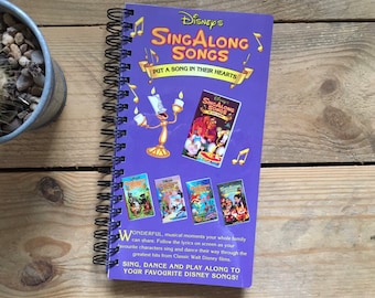 Recycled/Upcycled Retro Disney VHS Leaflet - Disney SingAlong Songs