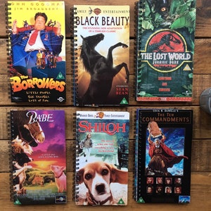 Caderno de capa VHS reciclado/aproveitado