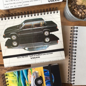 Recycled/Upcycled Vintage 90s Advert Notebook - 90s Car Adverts - Ford, Volvo etc