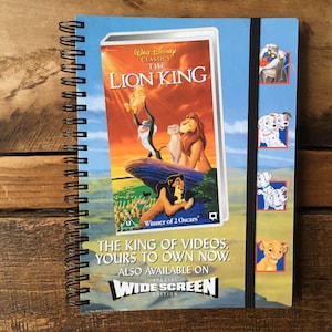 Recycled/Upcycled Retro VHS Inner cover Notebook - Disney’s The Lion King