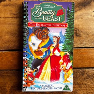 Recycled/Upcycled Disneys Christmas Beauty and the beast VHS Notebook