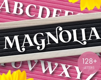 Elegant Letterboard Letters -- Magnolia Letterset -- UPPERCASE letter board font