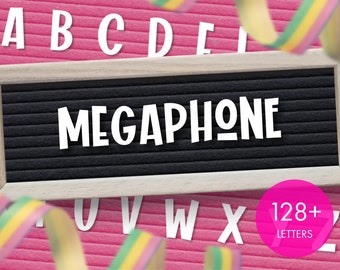 Letterboard Letters -- Megaphone Letterset -- UPPERCASE letter board font