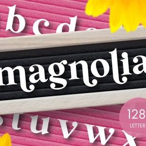 Elegant Letterboard Letters -- Magnolia Letterset -- lowercase letter board font