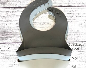 Silicone Bucket Baby Bib/ Baby Bib /Silicone Baby Bib / Neural Tone Bib /Minimalist /Earthy Tone / Earthy Baby Bib