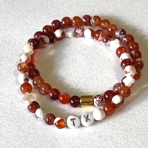 University of Texas Longhorns colored beaded bracelet