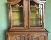 French oak carved furniture, buffet showcase cabinet, vitrine - custom-made painted