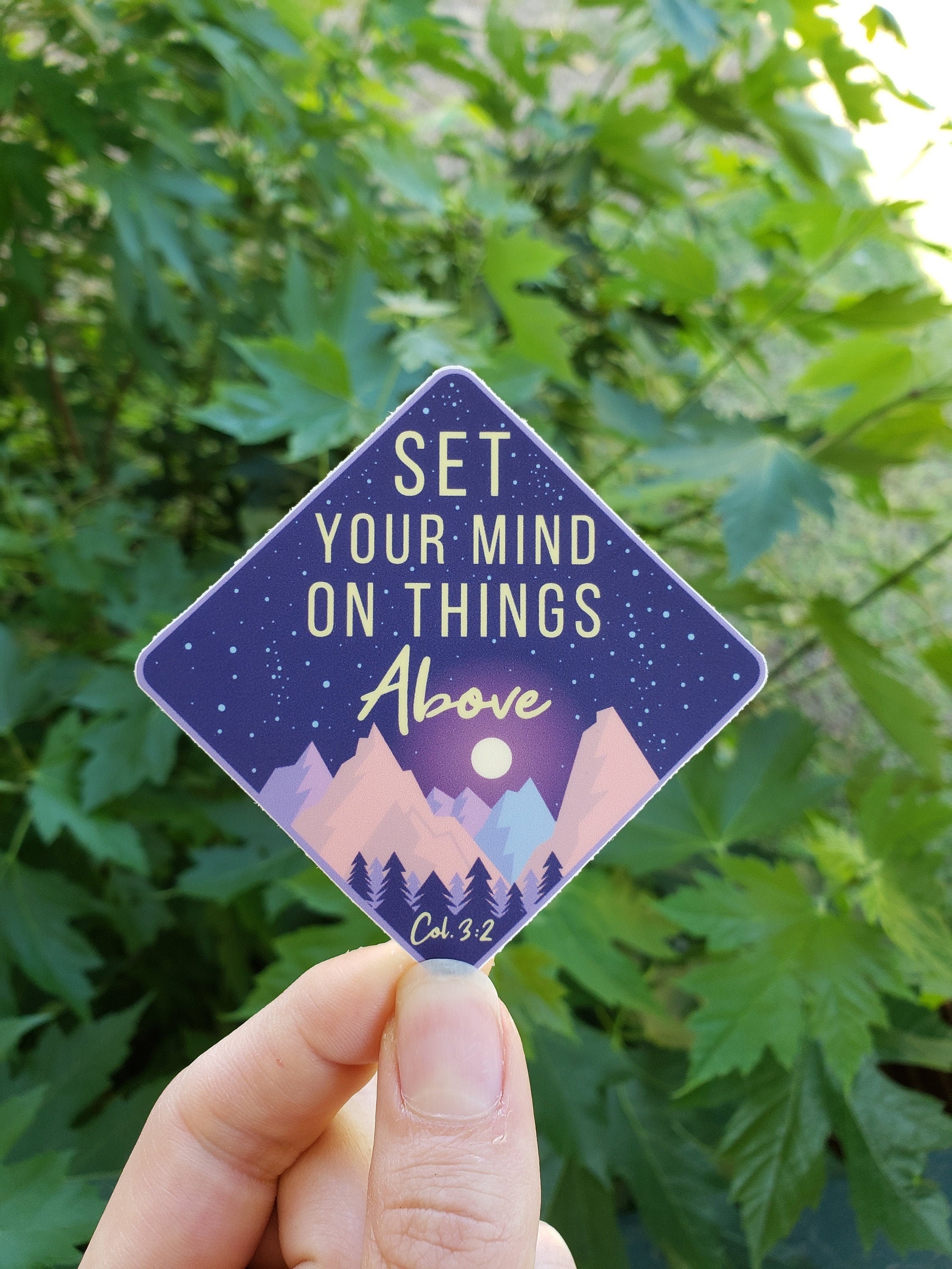 Set your mind on things above sticker |Christian sticker |bible verse…