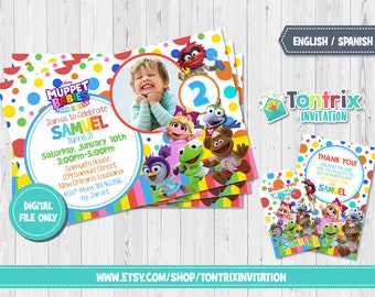 muppet babies invitation etsy