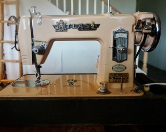 Vintage 1950s ATLAS Deluxe Precision Portable Sewing Machine with Carrying Case