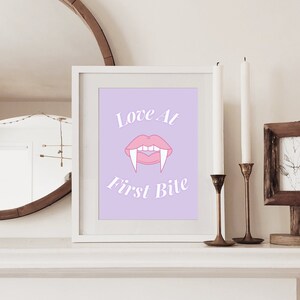 Love At First Bite Print | Halloween Digital Download | Halloween Art | DIGITAL DOWNLOAD | Vampire Wall Art | Instant Download | Retro Art
