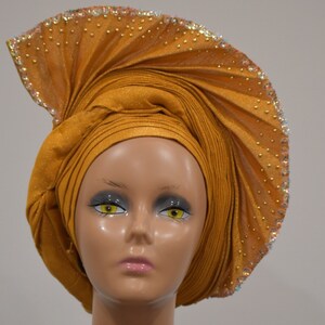 Autogele Aso Oke / ready to wear autogele / pre-tied gele / African headwrap / classy autogele / avant autogele