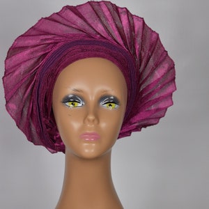 Fan autogele / ready to wear autogele / pre-tied gele / African headwrap / Nigerian fashion