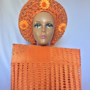 Basket Auto gele/ Pre-tied Gele/African Headwrap/Ready to wear Auto Gele