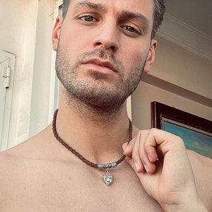 Panther men jewelry, Panther head pendant, simple necklace for men, Jaguar head necklace, Jaguar jewelry, Panther Men Necklace