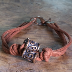 Minimal bracelet for men, leather bracelet, Handmade knot bracelet, nautical jewelry