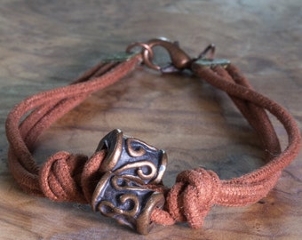 Minimal bracelet for men, leather bracelet, Handmade knot bracelet, nautical jewelry