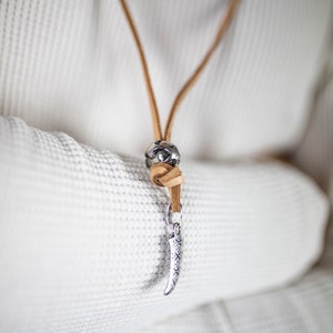Herren-Lederhalskette, Unisex-Halskette, Herren-Anhänger-Halskette, Halskette für Männer, Tribal-Lederhalskette