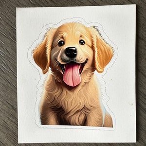 Golden Retriever Dog Vinyl Sticker - Waterproof Dog Laptop Decal - Pet Lovers Gift - Cute Dog Breed Accessories - Handmade Pet Sticker