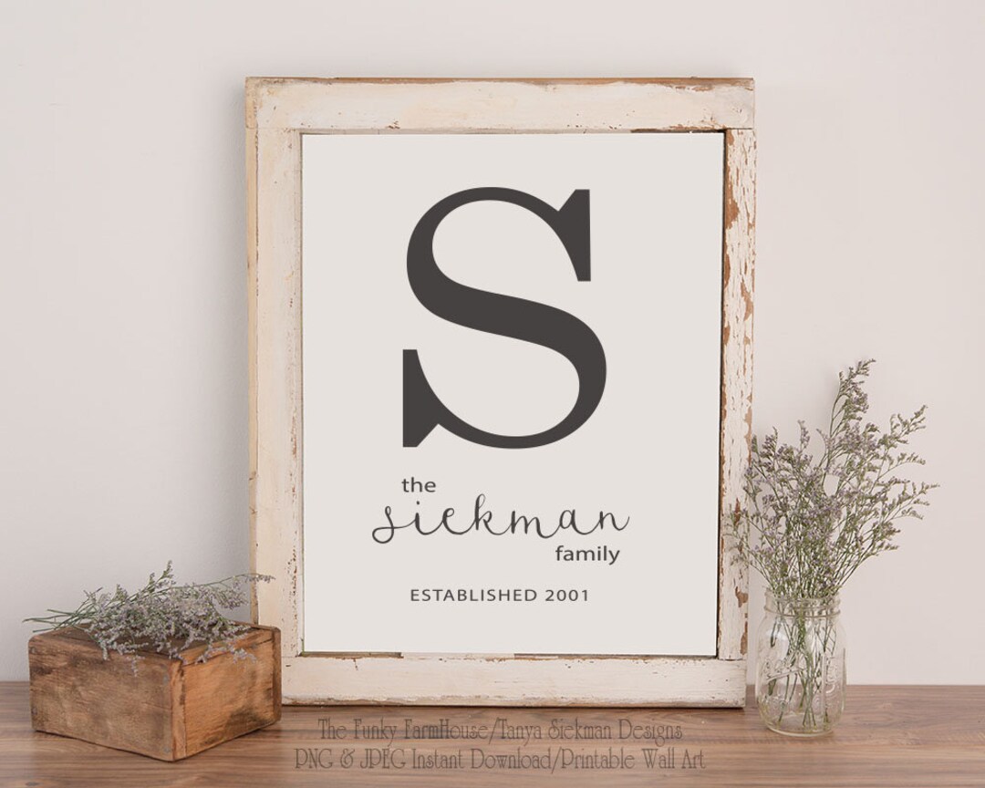 CUSTOM Family Name Instant Download/printable Wall Art - Etsy