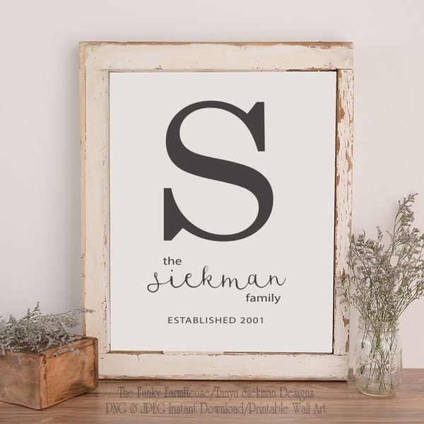 CUSTOM Family Name - Instant Download/Printable Wall Art