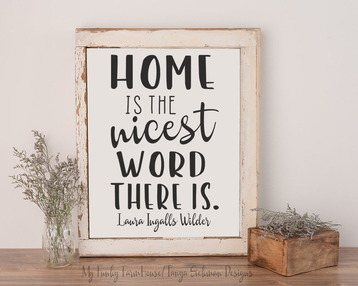 Printable Wall Art/quote home is the Nicest Word There Is Etsy