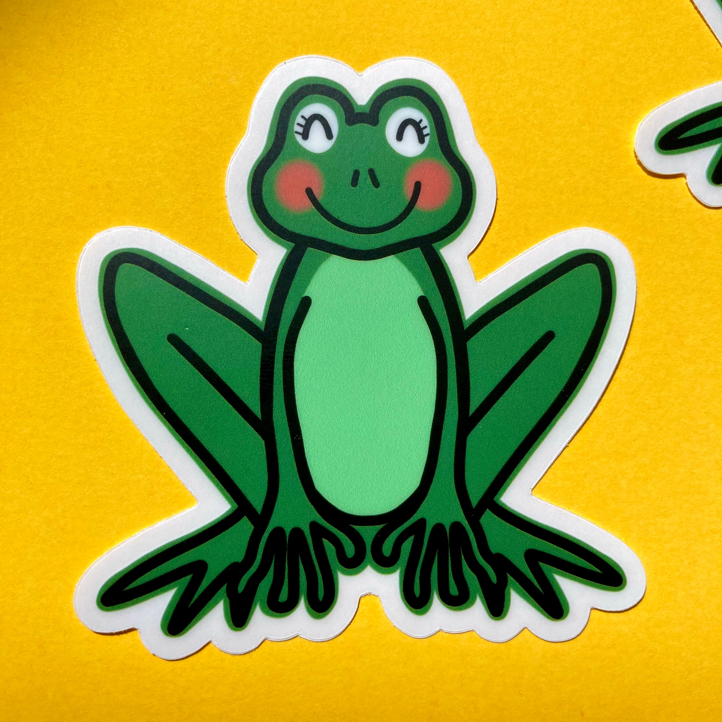 Transparent Cute Frog Die Cut Vinyl Sticker - Etsy